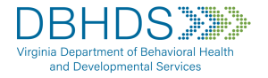 Logotipo del Departamento de Salud Conductual y Servicios de Desarrollo de Virginia (DBHDS)