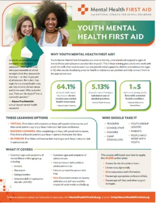 Primeros auxilios en salud mental juvenil